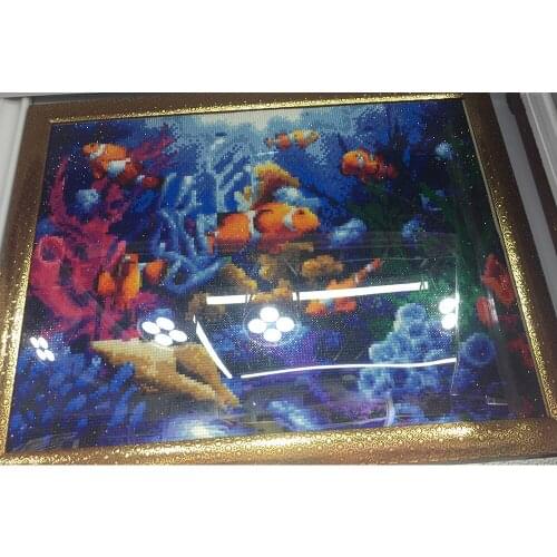 Sea world fish DIY Crystal 5D full plastic diamond painting embroidery glue cross stitch kit art 3D mosaic square rhinestone