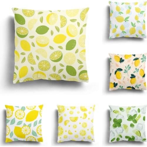Cartoon Fruit Series Lemon Banana Watermelon Orange Short Plush Pillow Case Cushion Cover Home Decor Sofa Pillow Case