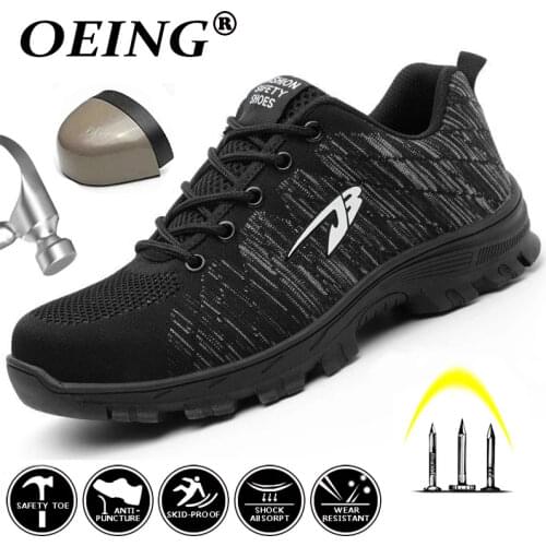 Men Outdoor Steel Toe Cap Work Safety Shoes Male Anti-Slip Steel Puncture Proof Construction Boots Women Large Size Safety Shoes