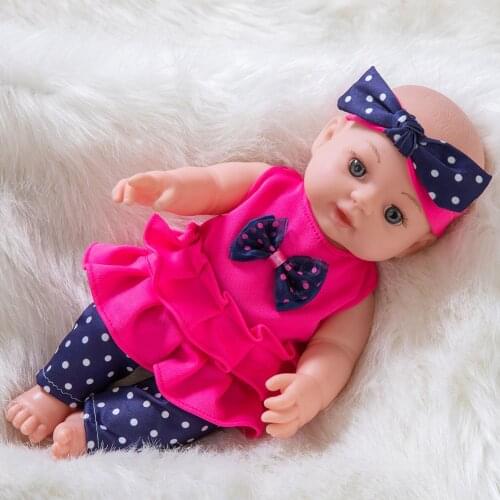 12inch Soft Reborn Baby Toddler Clothes White Reborn Doll Vinyl Harmless Gift Lifelike Hair Doll Removable Simulation Doll Gifts