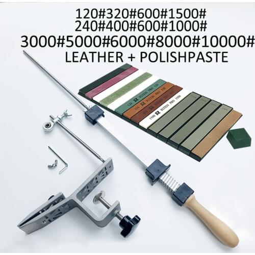 New improved Fixed angle sharpener GT2001 Fixed angle sharpener Sets sharpening stone sets Oilstone Diamond LEATHER POLISHPASTE
