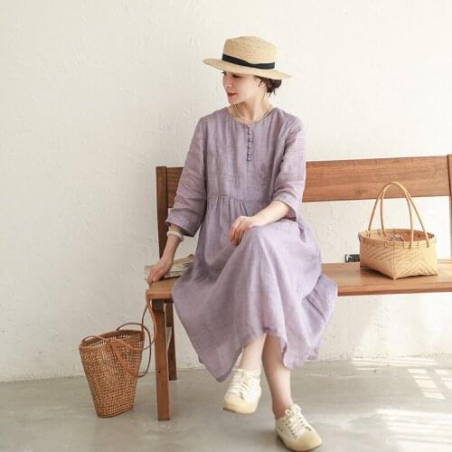 21 spring and summer new womens wear 100 pieces high count and high density Chinese style ramie fried color National Style