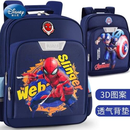 Authentic Disney Schoolbag Boys and Children Light Weight Off The Spine Protection Spiderman Boys Backpack Back To School