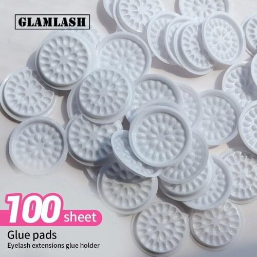 Wholesale Eyelash glue holder Glue Gasket Adhesive Pallet Eyelash Extension glue pads stand on eyelash plastic makeup tools