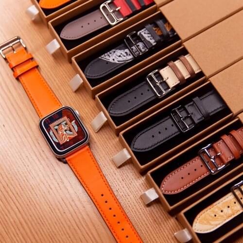 Single tour for Apple watch band 44mm 40mm iWatch band 42mm 38mm Genuine Leather bracelet Apple watch series 3 4 5 se 6 strap