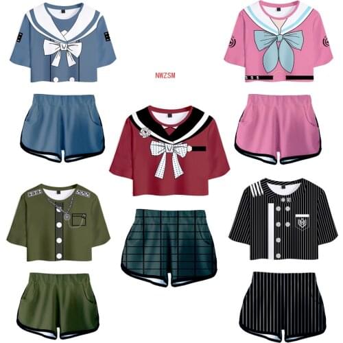 Danganronpa V3: Killing Harmony Saihara Shuichi Cosplay Costume Crop Top Shorts Two Piece Sets