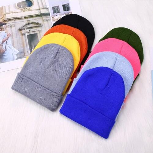 Skullies Women Knitted Solid Leisure Winter Warm Korean Style Candy Color Womens Couples Harjauku Hat Trendy Soft Beanies Chic