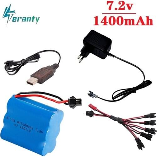 T Model )7.2v 1400mah NiCD Battery + Charger For toys Cars Tanks Trains Robots Boats Guns AA 700mah 7.2v Rechargeable Battery