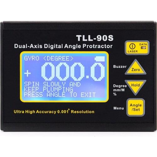 Free Shipping High Precision Laser Level LCD Display Angle Meter 0.005 Dual-axis Digital Laser Level Inclinometer Protractor