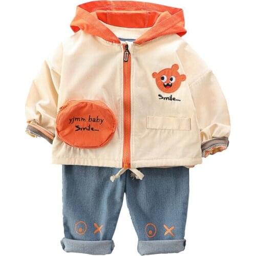 Spring Autumn Trendy Children Cartoon Clothes Suit Baby Boys Girls Jacket T Shirt Pants Kids Infant Clothing Toddler Sportswear