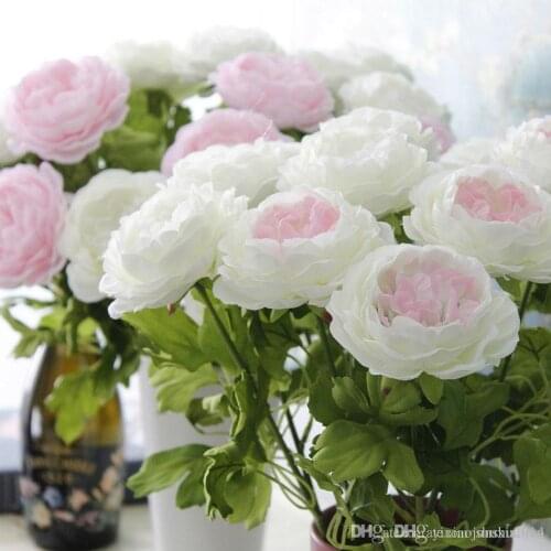 High Quality Artificial Peony Flowers Single Long Stem Bouquet Beautiful Simulation Flower Party Wedding Decoration