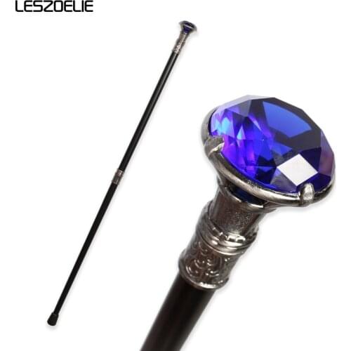 Royal Blue Crystal Diamond Luxury Walking Stick Canes Men Decorative Walking Cane Women Elegant Fashion Vintage Walking Stick