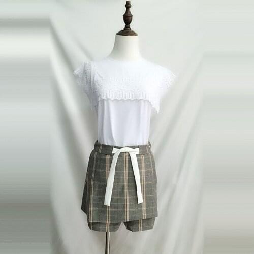 Patads French womens s s sweet lace cut out Sleeve T-Shirt Top Sabine t11097e