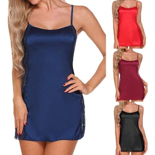 Womens Sexy lingerie Perspective Side Lenceria Porno See Through Babydoll Satin Underwear Exotic Apparel Hot Erotic Sleepwear