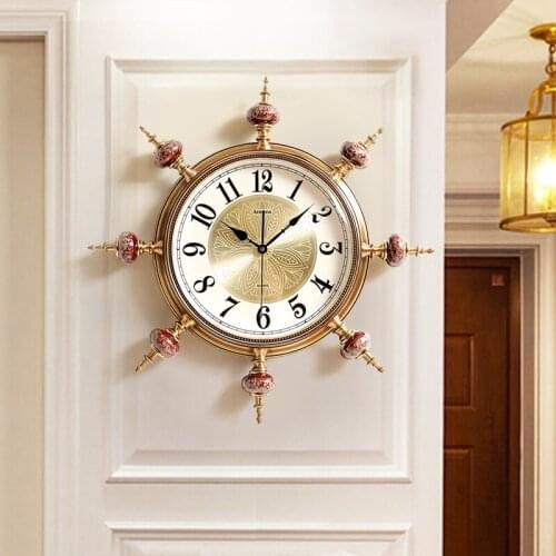 Gold Luxury Modern Design Wall Clock Automatic Vintage Style Kitchen Wall Clock Large Modern Design Montre Mural Home Watches