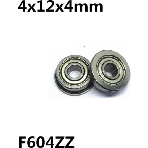 50Pcs F604ZZ 4x12x4 mm Flange Ball Bearings Deep Groove Ball Bearing 3D Printers Parts High Quality Bearing F604