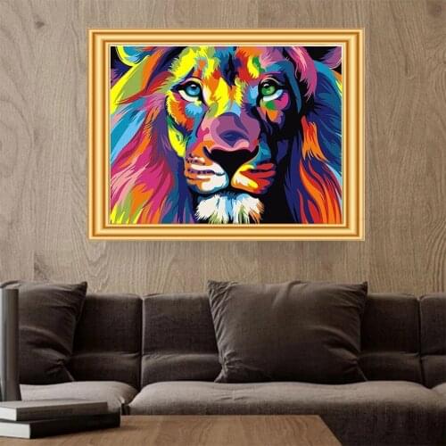 Diamond Painting Diy 5D European Style Acrylic Material Color Painting Lion Monkey Bear Dog Cat All Kinds of Animal Oil Paint