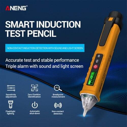 ANENG VC1010 Non-Contact AC Voltage Tester with Variable Sensitivity 12V-1000V Dual Range Electrical Tester Pen LCD Display
