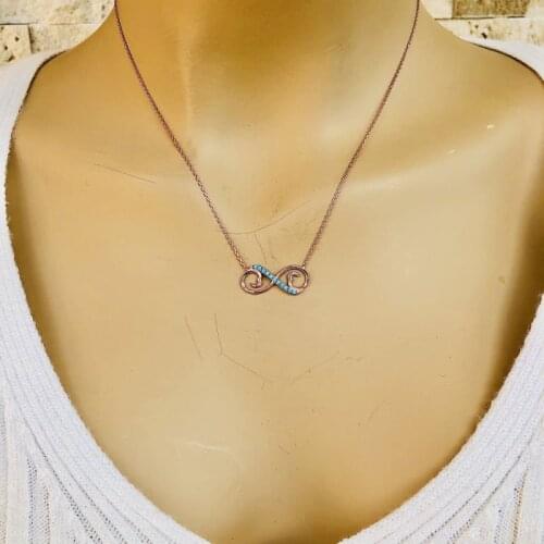 Endless Heart 925 Sterling Silver Necklace Women Girls Gift Jewelry Accessories Fashion Handmade Elegant Chain