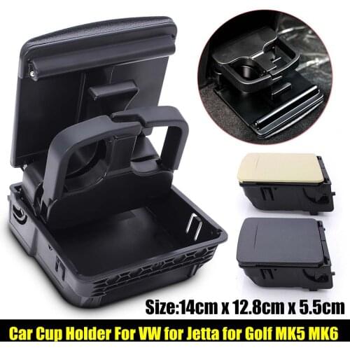 Black Beige Car Central Console Armrest Rear Cup Holder Box For VW for Jetta Golf GTI MK5 MK6 RABBIT EOS 1K0862532