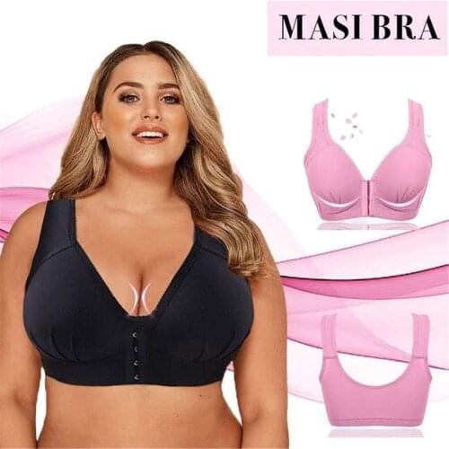 Hot Plus Size Front Closure Elastic Push Up Comfort Bra Women Wireless Bra DO2