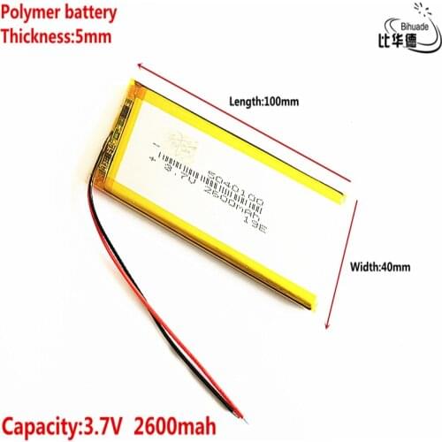 Good Qulity Liter energy battery 3.7V,2600mAH,5040100 Polymer lithium ion / Li-ion battery for TOY,POWER BANK,GPS,mp3,mp4