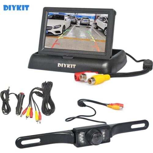 DIYKIT 4.3" Reversing Car Camera Kit Backup Car Monitor LCD Display HD Car Rear View Camera Parking System
