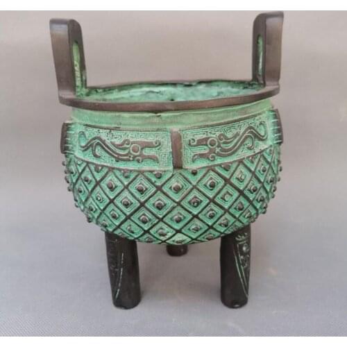 China bronze archaize round tripod crafts statue