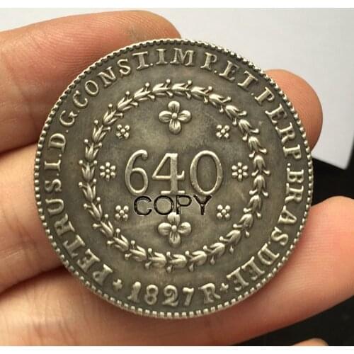 1827 Brazil 640 Reis coins COPY