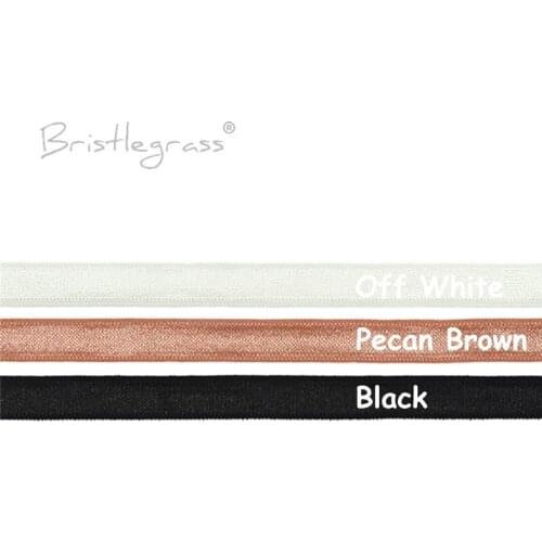 BRISTLEGRASS 9 Yard 3/8" 10mm Solid Spandex Satin Band Shiny Non-foldover Elastics Headband Bra Strap Dress Lace Trim DIY Sewing