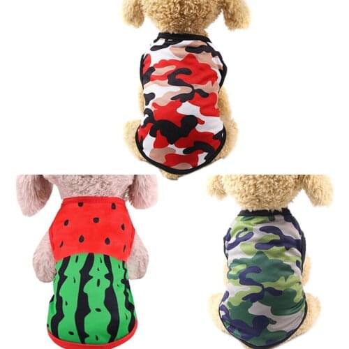 2020 Hot Cute spring summer Dog Clothes Printed Camouflage Mesh Dog Vest For Small Medium Dogs Pet Puppy T Shirt Size L-XL