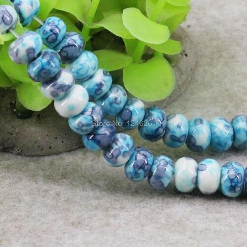 Hot Sale Accessories Abacus Beads Loose DIY Stone Semi-precious Riverstone Rain Flower Rainbow Girls Jewelry Making 5X8mm 15inch