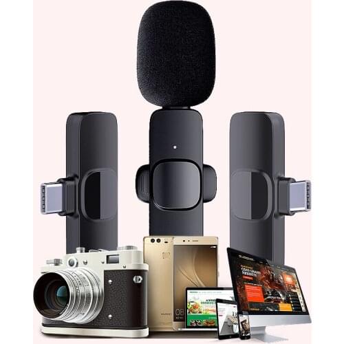 Live Broadcast Mic USB C Video Recording Mic Type C Wireless Microphone System for Type C Cellphone Mobile Phone Tablet For IOS