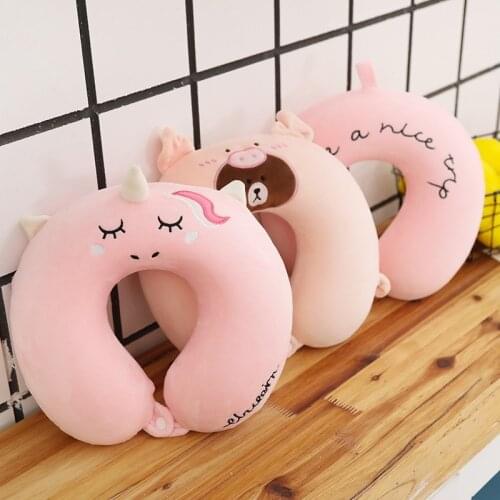 Soft U-Shaped Plush Sleep Neck Protection Pillow Office Cushion Cute Lovely Travel Pillows Nap Pillow For Children/Adults Gift