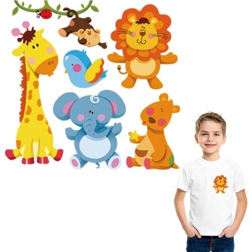 Animal Set Iron Patch Heat Transfer Fashion Diy Accessory Iron On Stickers Clothes Custom Patch Over Powder