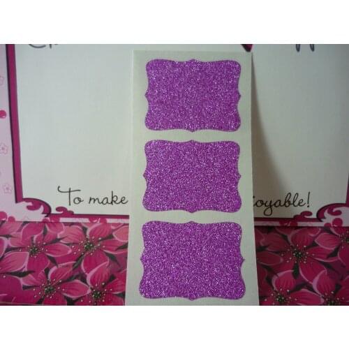 4.6x3.5cm Hot Pink Glitter Ornate Frame Stickers
