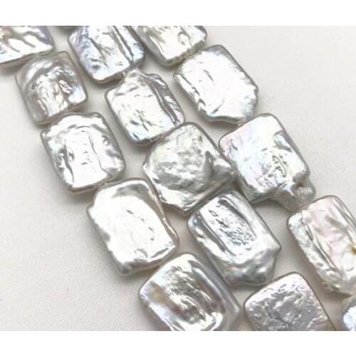 New Arrival Favorite Pearl Jewelry Natural Freshwater Breeding Square Irregular Scattered Loose Beads 14-18mm 15'' DIY Pearls