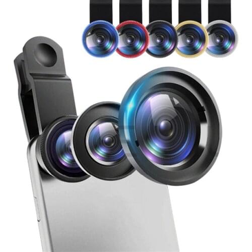 3 In 1 Phone Lens Fish Eye Lens Wide Angle Macro Fisheye Lens Zoom For Iphone 7 8 Plus XS MAX X Mobile Phone Camera Lens Kit
