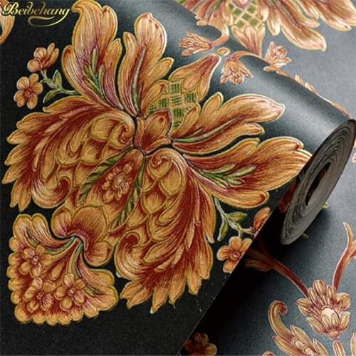 Beibehang Retro European Living Room Nonwoven Wallpaper 3D Imitation Embroidery TV Background Wall paper papel de parede