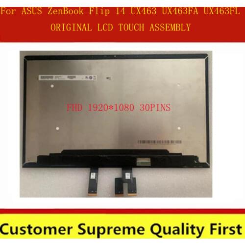 Original 14'' FHD display with cover FOR ASUS ZenBook Flip 14 UX463 UX463F UX463FA UX463FL LCD screen With touch assembly