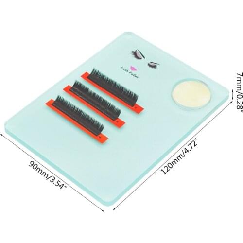 Y1UF Acrylic False Eyelash Extension Pallet Holder Display Organizer Gasket with Jade Stone False Lash Tray Pallet Tool Grafting