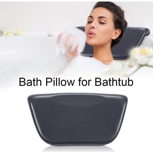 Hot-Spa Bath Tub Pillow PU Bath Cushion With Non-Slip Suction Cups, Ergonomic Home Spa Headrest For Relaxing Head, Neck, Back An