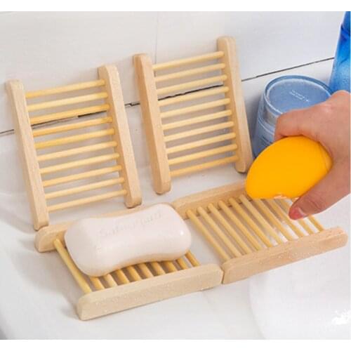 Portable Soap Dishes Natural Wood Soap Tray Holder Dish Storage Bath Shower Plate Home Bathroom Wash Soap Holder Organizer