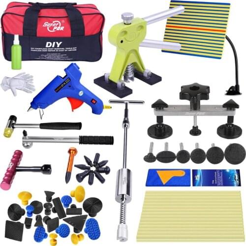 Professional Dent Repair Removal Tool Kit For Car Super PDR Tools Set Dent Repair Auto Pulling Bridge Glue Gun Rubber Hammer Bag