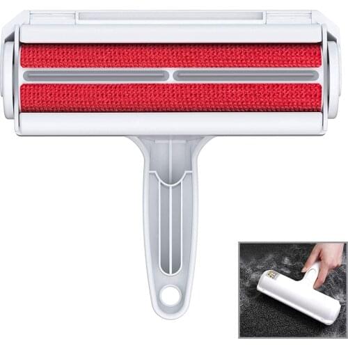 Pet Hair Roller Remover Lint Brush 2-Way Dog Cat Comb Tool Convenient Cleaning Dog Cat Fur Brush Base Sofa Clothe