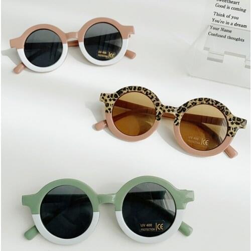 2021 Children Round Anti-uv Sun Glasses Kids Sunglasses Colorful Ultraviolet-proof Eyeglass Baby Fashion Colors Eyewear