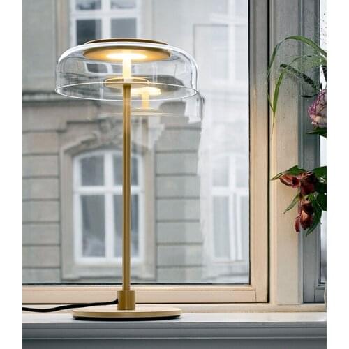 Modern table lamp simple minimalism gold black colorful glass bedroom living room hotel lobby coffee shop new LED desk lighting