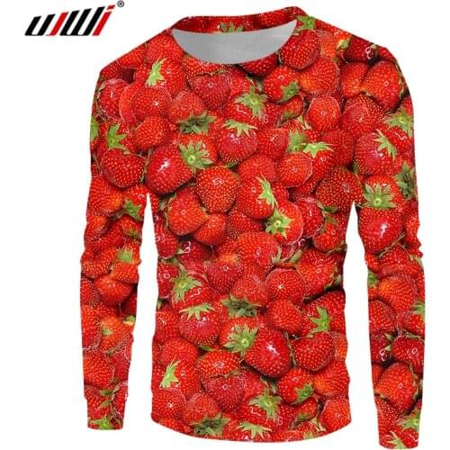 UJWI 3D Printted Fruit Strawberry Sweatshirt Unisex Hip Hop Jumper Pullovers Casual Hoodie Fashion Brand Clothing Free Shipping