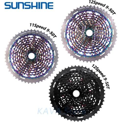 Sunshine freewheel mtb mountain bike 11s 12 speed 9-50t xd ultralight cassette 375g ult rainbow steering wheel for sram xd k7
