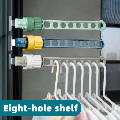 8-Holes Snap-On Clothes Hanger Creative Indoor Window Frame Door Clothes Drying Rack Portable Travel Hanger